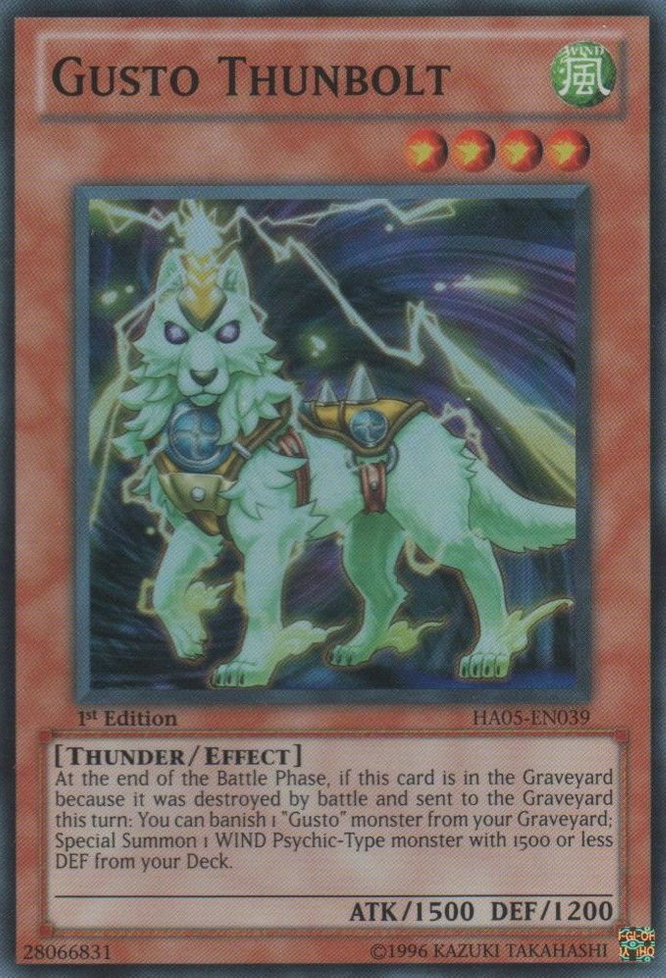 Gusto Thunbolt [HA05-EN039] Super Rare | Dragon's Lair Comics and Fantasy Houston TX