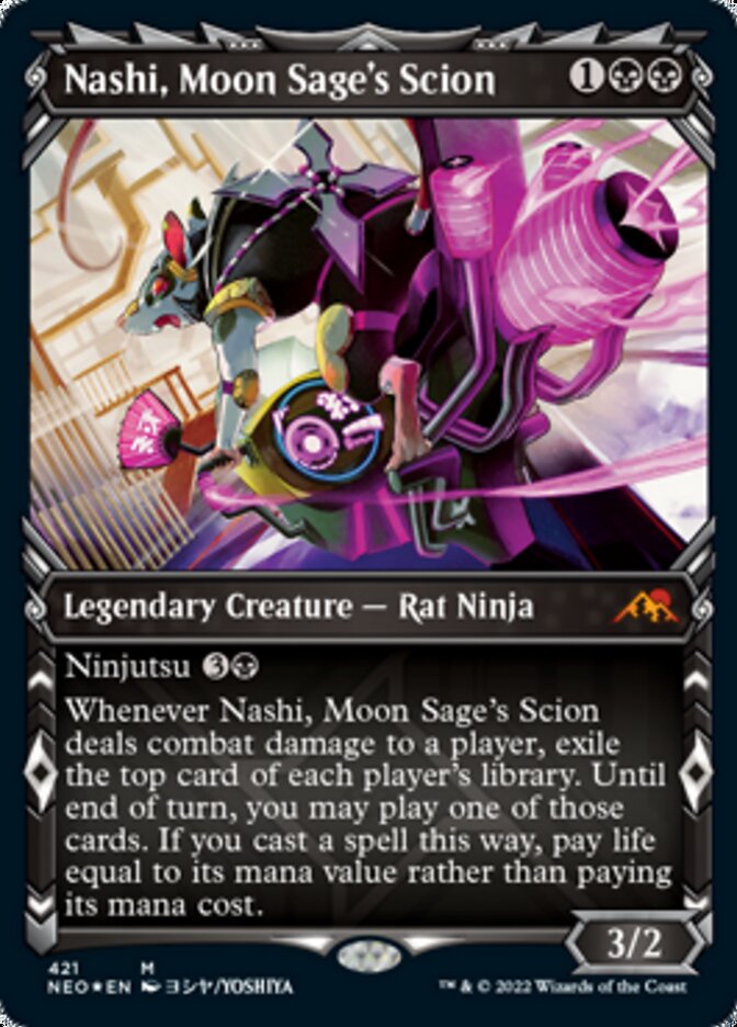 Nashi, Moon Sage's Scion (Showcase) (Foil Etched) [Kamigawa: Neon Dynasty] | Dragon's Lair Comics and Fantasy Houston TX