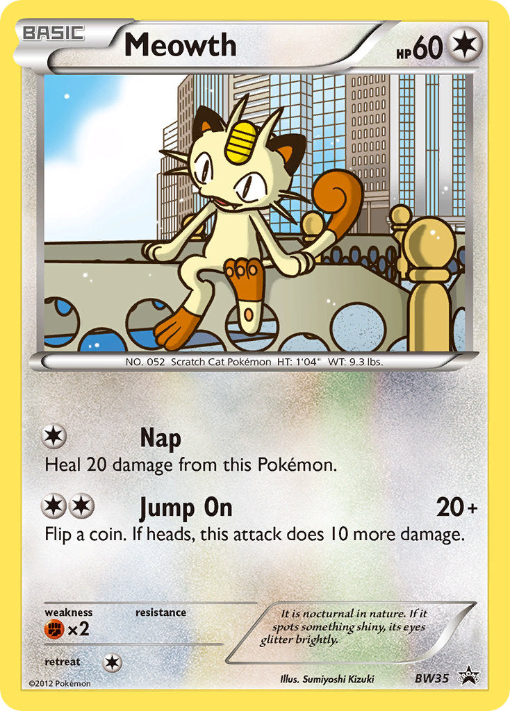 Meowth (BW35) (Cosmos Holo) [Black & White: Black Star Promos] | Dragon's Lair Comics and Fantasy Houston TX