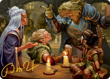 You Meet in a Tavern Art Card (Gold-Stamped Signature) [Dungeons & Dragons: Adventures in the Forgotten Realms Art Series] | Dragon's Lair Comics and Fantasy Houston TX