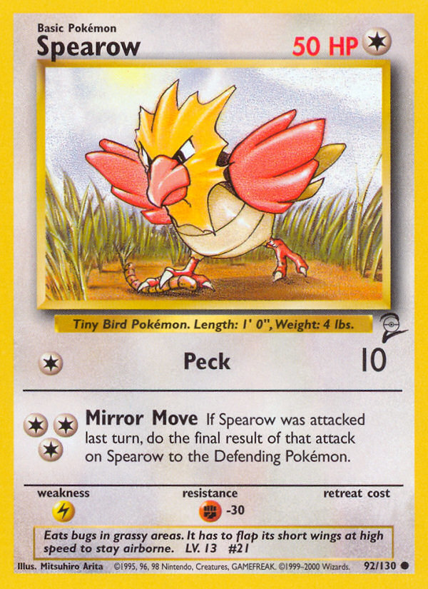 Spearow (92/130) [Base Set 2] | Dragon's Lair Comics and Fantasy Houston TX