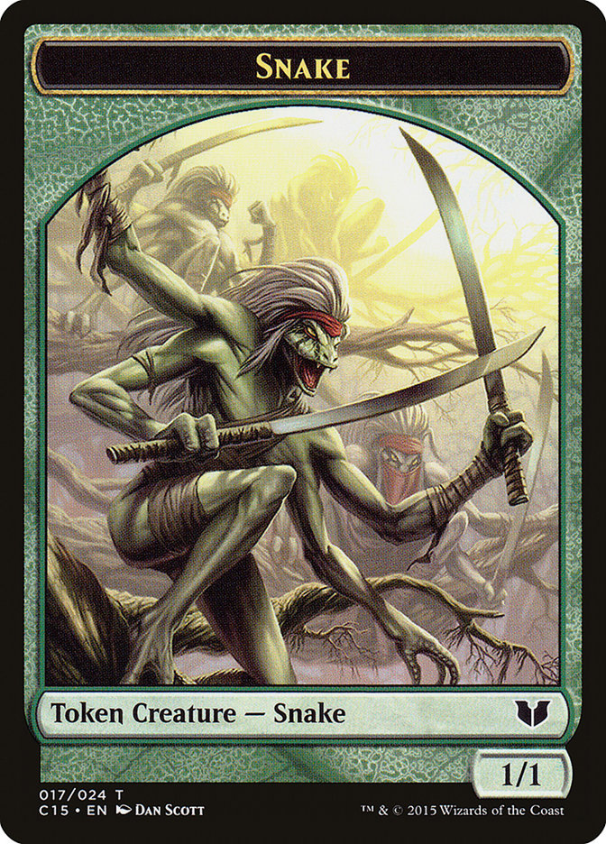 Snake Token (017/024) [Commander 2015 Tokens] | Dragon's Lair Comics and Fantasy Houston TX