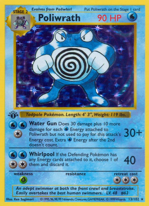 Poliwrath (13/102) (Shadowless) [Base Set 1st Edition] | Dragon's Lair Comics and Fantasy Houston TX