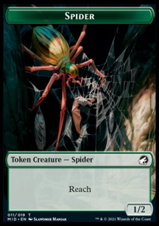 Spider Token [Innistrad: Midnight Hunt Tokens] | Dragon's Lair Comics and Fantasy Houston TX