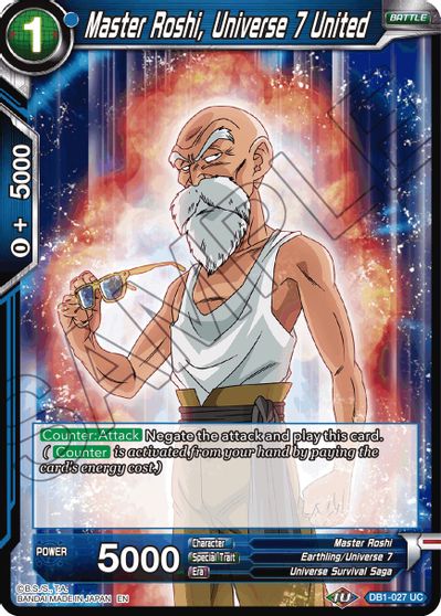 Master Roshi, Universe 7 United (Reprint) (DB1-027) [Battle Evolution Booster] | Dragon's Lair Comics and Fantasy Houston TX