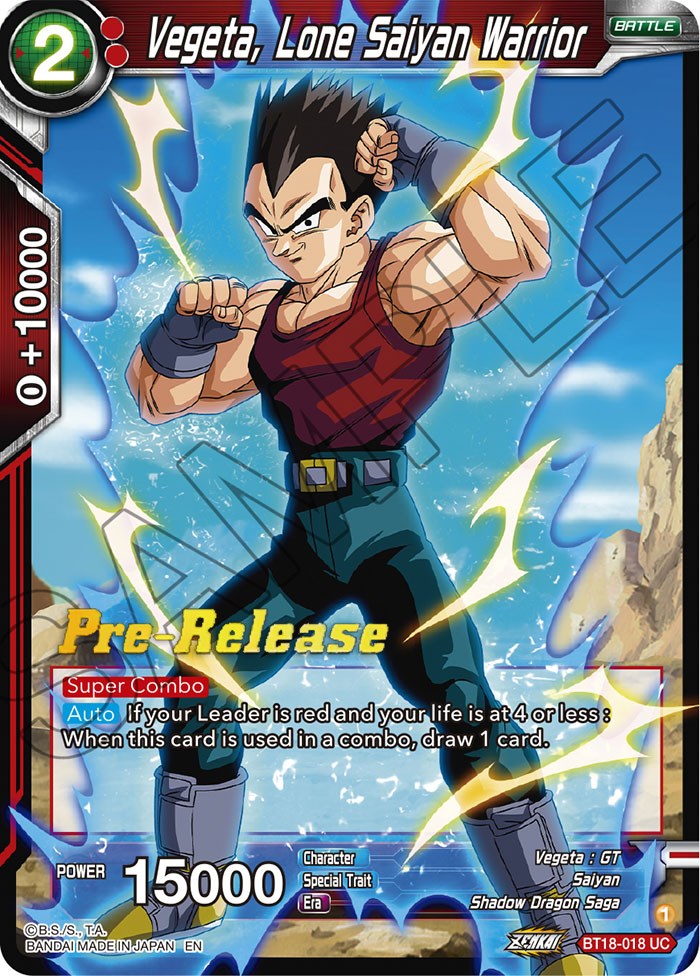 Vegeta, Lone Saiyan Warrior (BT18-018) [Dawn of the Z-Legends Prerelease Promos] | Dragon's Lair Comics and Fantasy Houston TX