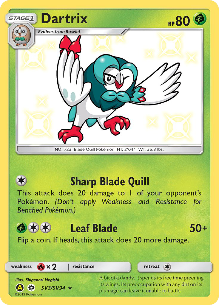 Dartrix (SV3/SV94) [Sun & Moon: Hidden Fates - Shiny Vault] | Dragon's Lair Comics and Fantasy Houston TX