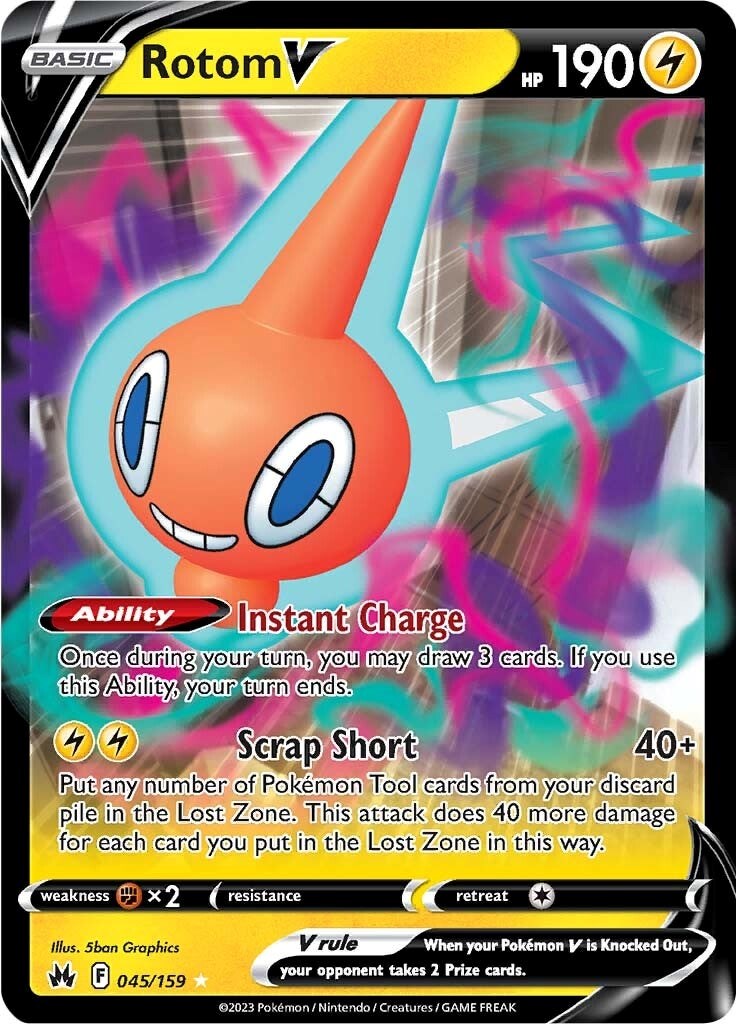 Rotom V (045/159) [Sword & Shield: Crown Zenith] | Dragon's Lair Comics and Fantasy Houston TX