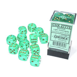 Chessex Borealis Light Green with Gold Luminary Glow in the Dark 16mm D6 Set | Dragon's Lair Comics and Fantasy Houston TX