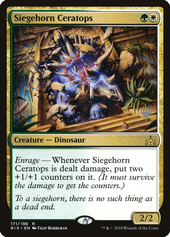 Siegehorn Ceratops (Promo Pack) [Rivals of Ixalan Promos] | Dragon's Lair Comics and Fantasy Houston TX