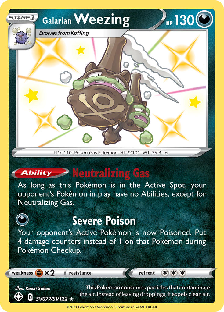 Galarian Weezing (SV077/SV122) [Sword & Shield: Shining Fates] | Dragon's Lair Comics and Fantasy Houston TX