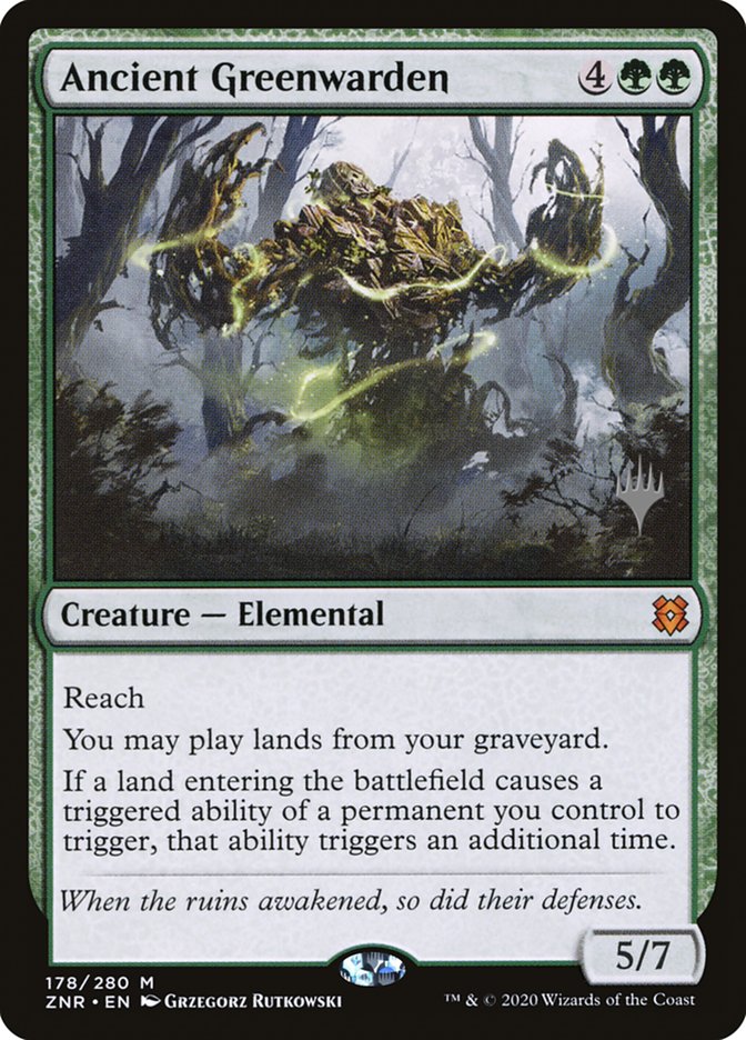 Ancient Greenwarden (Promo Pack) [Zendikar Rising Promos] | Dragon's Lair Comics and Fantasy Houston TX