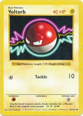 Voltorb (67/102) [Base Set Shadowless Unlimited] | Dragon's Lair Comics and Fantasy Houston TX