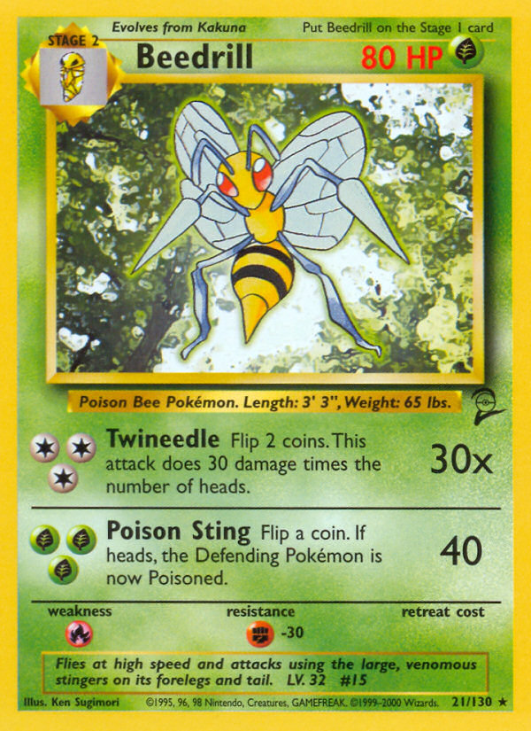 Beedrill (21/130) [Base Set 2] | Dragon's Lair Comics and Fantasy Houston TX