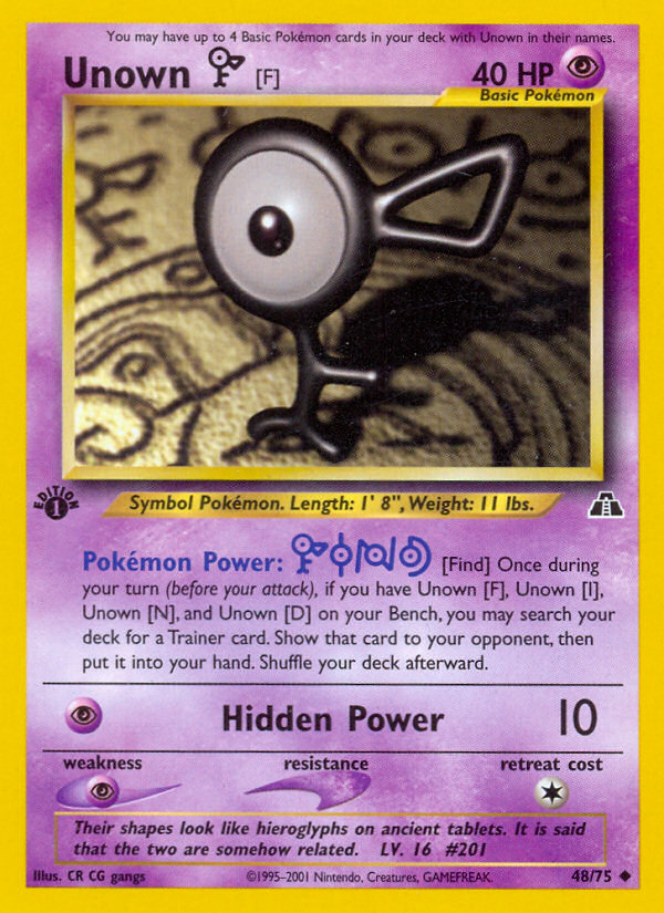 Unown [F] (48/75) [Neo Discovery 1st Edition] | Dragon's Lair Comics and Fantasy Houston TX