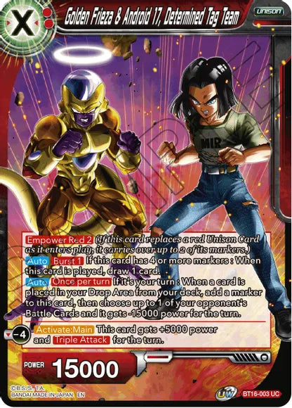 Golden Frieza & Android 17, Determined Tag Team (BT16-003) [Realm of the Gods] | Dragon's Lair Comics and Fantasy Houston TX