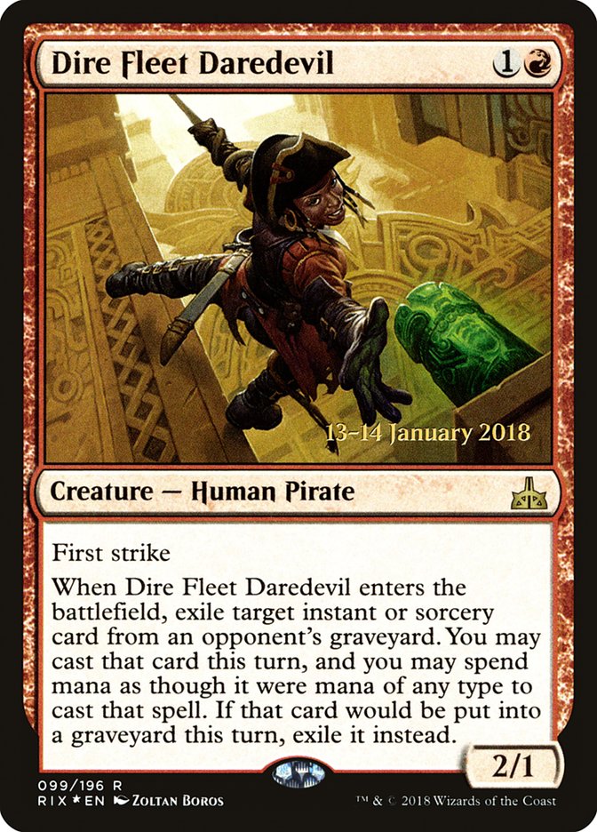 Dire Fleet Daredevil [Rivals of Ixalan Prerelease Promos] | Dragon's Lair Comics and Fantasy Houston TX