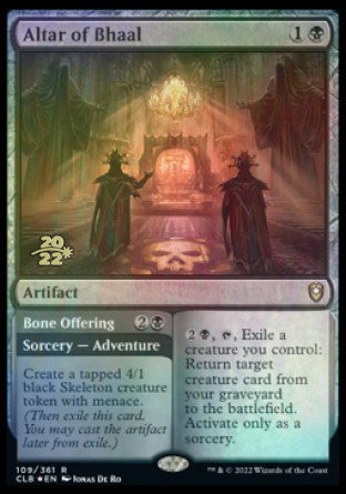 Altar of Bhaal // Bone Offering [Commander Legends: Battle for Baldur's Gate Prerelease Promos] | Dragon's Lair Comics and Fantasy Houston TX