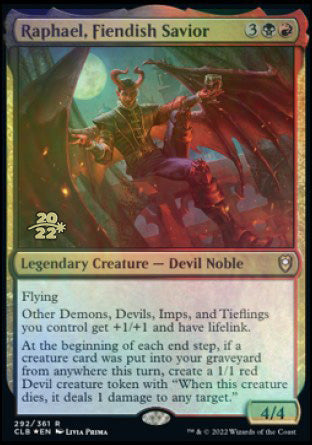 Raphael, Fiendish Savior [Commander Legends: Battle for Baldur's Gate Prerelease Promos] | Dragon's Lair Comics and Fantasy Houston TX