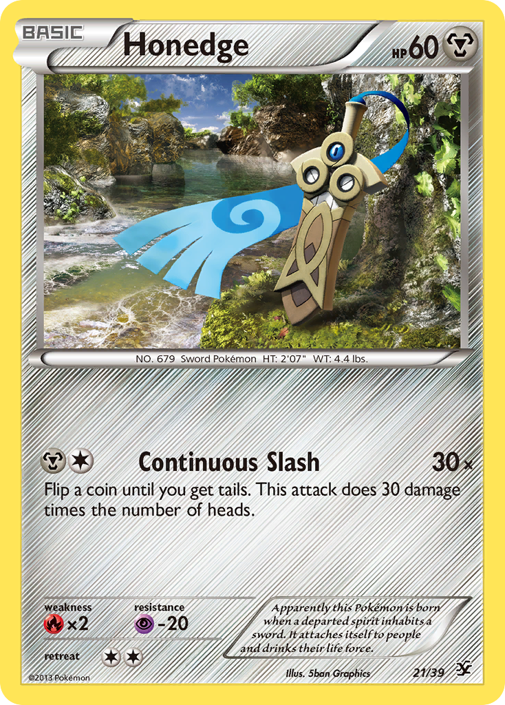 Honedge (21/39) [XY: Kalos Starter Set] | Dragon's Lair Comics and Fantasy Houston TX