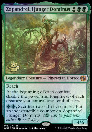 Zopandrel, Hunger Dominus [Phyrexia: All Will Be One Prerelease Promos] | Dragon's Lair Comics and Fantasy Houston TX