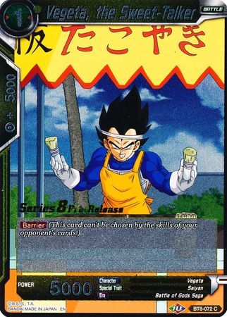 Vegeta, the Sweet-Talker (BT8-072_PR) [Malicious Machinations Prerelease Promos] | Dragon's Lair Comics and Fantasy Houston TX