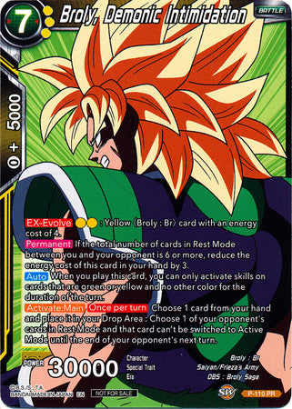 Broly, Demonic Intimidation (Broly Pack Vol. 3) (P-110) [Promotion Cards] | Dragon's Lair Comics and Fantasy Houston TX