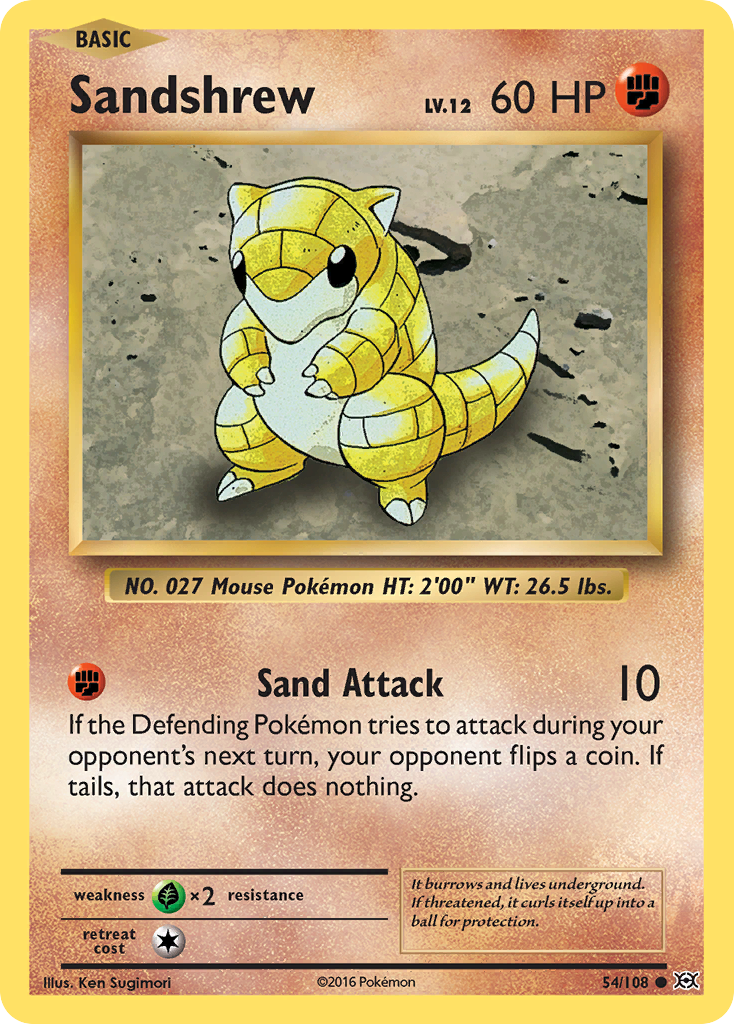 Sandshrew (54/108) [XY: Evolutions] | Dragon's Lair Comics and Fantasy Houston TX