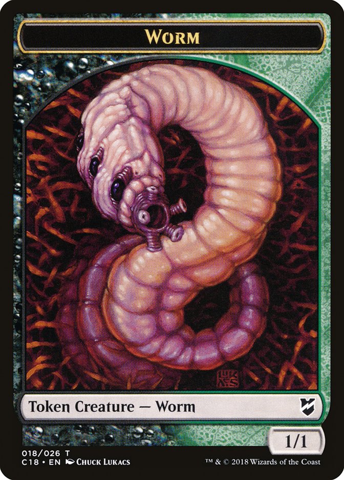 Cat Warrior // Worm Double-Sided Token [Commander 2018 Tokens] | Dragon's Lair Comics and Fantasy Houston TX