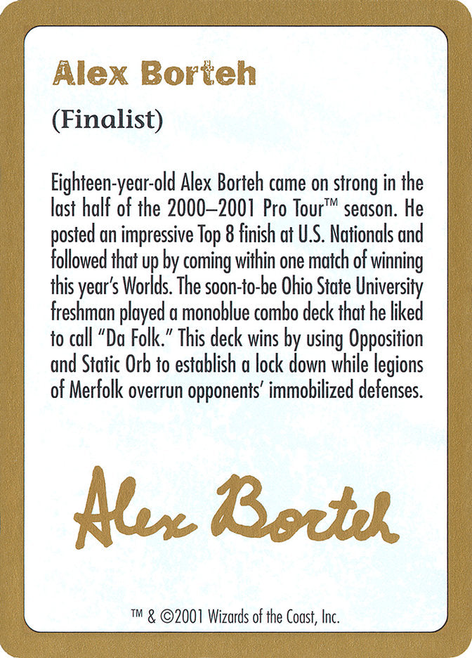 Alex Borteh Bio [World Championship Decks 2001] | Dragon's Lair Comics and Fantasy Houston TX