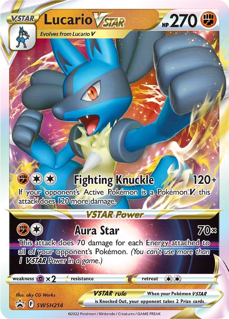 Lucario VSTAR (SWSH214) (Jumbo Card) [Sword & Shield: Black Star Promos] | Dragon's Lair Comics and Fantasy Houston TX