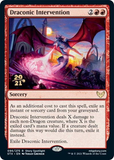 Draconic Intervention [Strixhaven: School of Mages Prerelease Promos] | Dragon's Lair Comics and Fantasy Houston TX