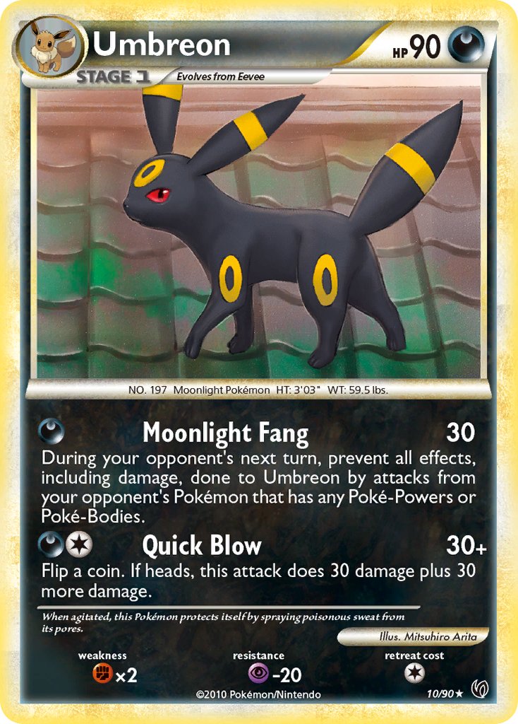 Umbreon (10/90) (Cracked Ice Holo) (Theme Deck Exclusive) [HeartGold & SoulSilver: Undaunted] | Dragon's Lair Comics and Fantasy Houston TX