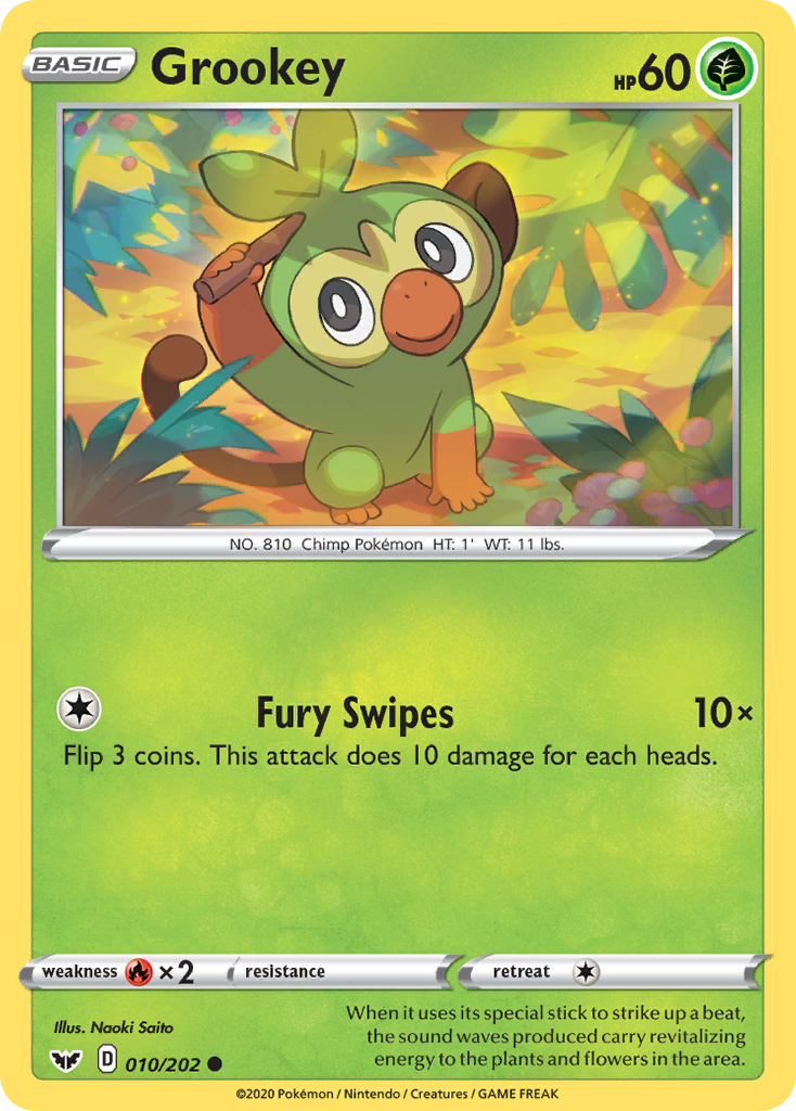 Grookey (010/202) [Sword & Shield: Base Set] | Dragon's Lair Comics and Fantasy Houston TX