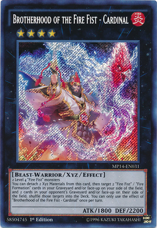 Brotherhood of the Fire Fist - Cardinal [MP14-EN031] Secret Rare | Dragon's Lair Comics and Fantasy Houston TX