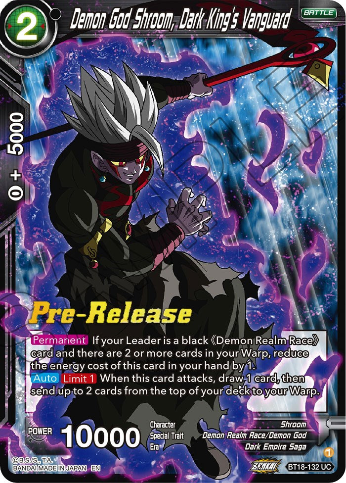 Demon God Shroom, Dark King's Vanguard (BT18-132) [Dawn of the Z-Legends Prerelease Promos] | Dragon's Lair Comics and Fantasy Houston TX