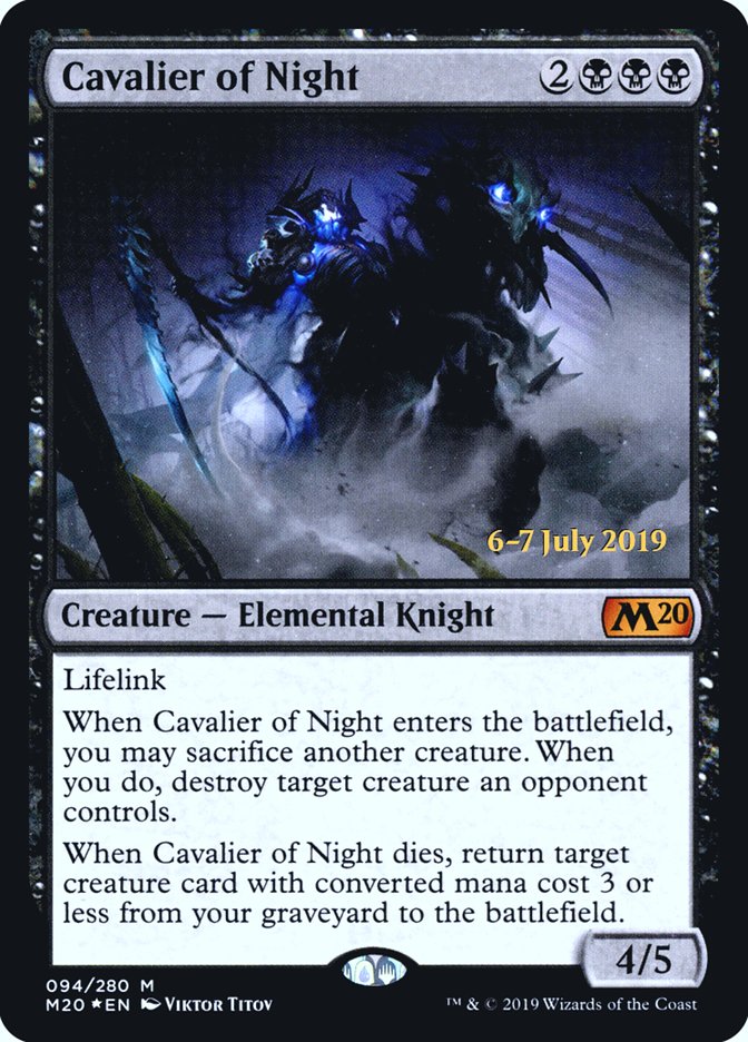 Cavalier of Night [Core Set 2020 Prerelease Promos] | Dragon's Lair Comics and Fantasy Houston TX