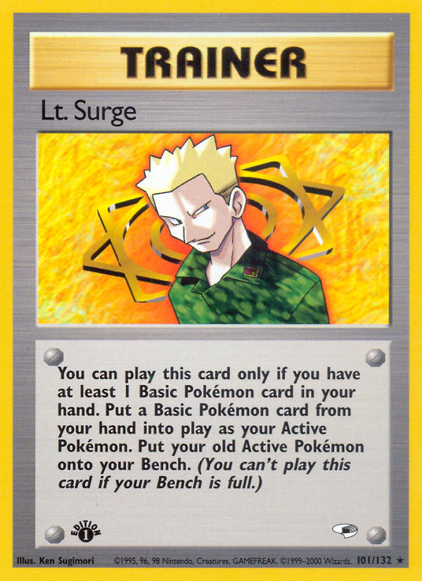 Lt. Surge (101/132) [Gym Heroes 1st Edition] | Dragon's Lair Comics and Fantasy Houston TX