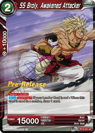 SS Broly, Awakened Attacker (BT15-021) [Saiyan Showdown Prerelease Promos] | Dragon's Lair Comics and Fantasy Houston TX