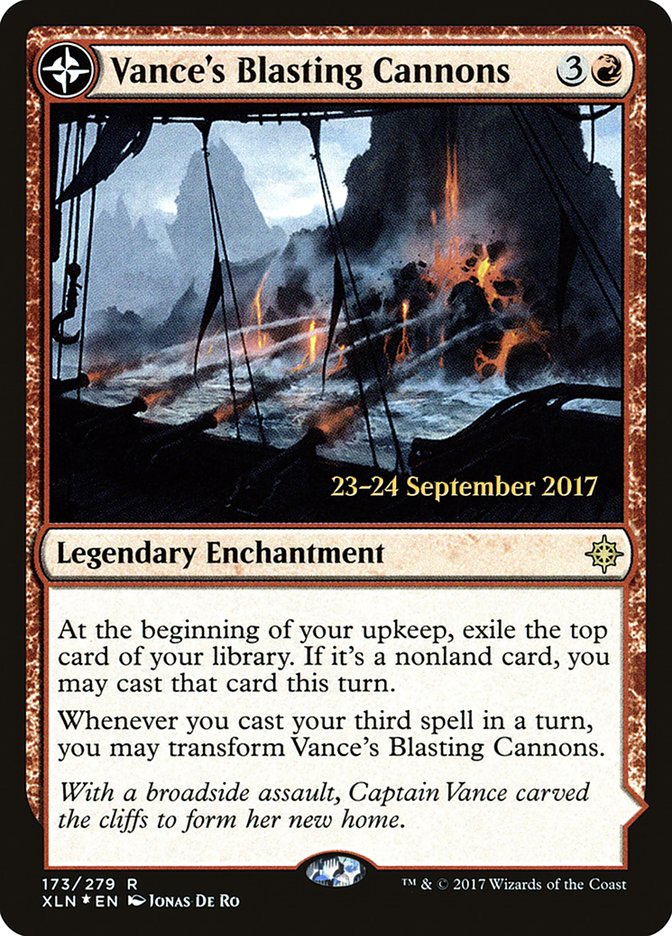 Vance's Blasting Cannons // Spitfire Bastion [Ixalan Prerelease Promos] | Dragon's Lair Comics and Fantasy Houston TX