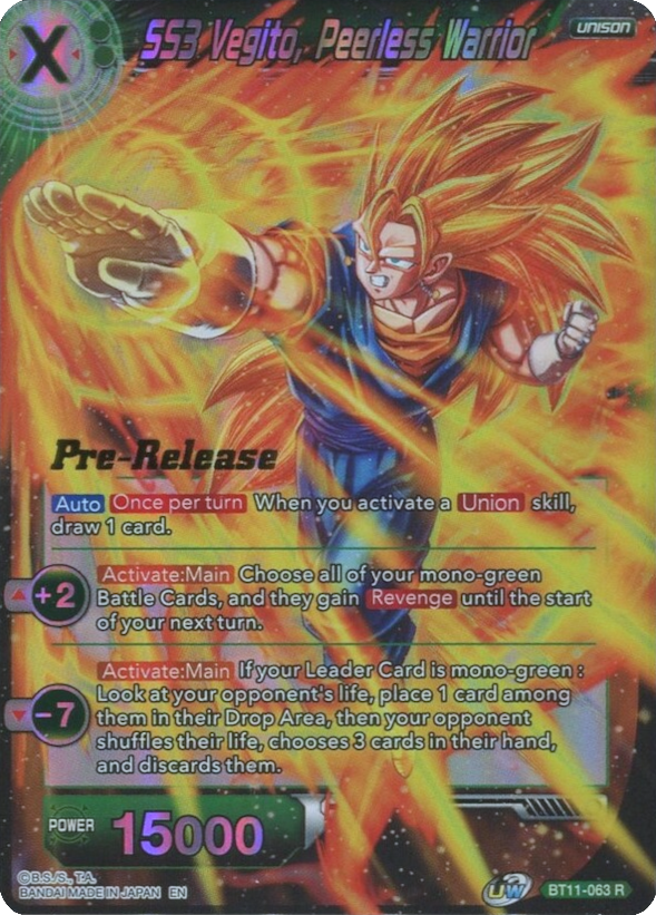 SS3 Vegito, Peerless Warrior (BT11-063) [Vermilion Bloodline Prerelease Promos] | Dragon's Lair Comics and Fantasy Houston TX