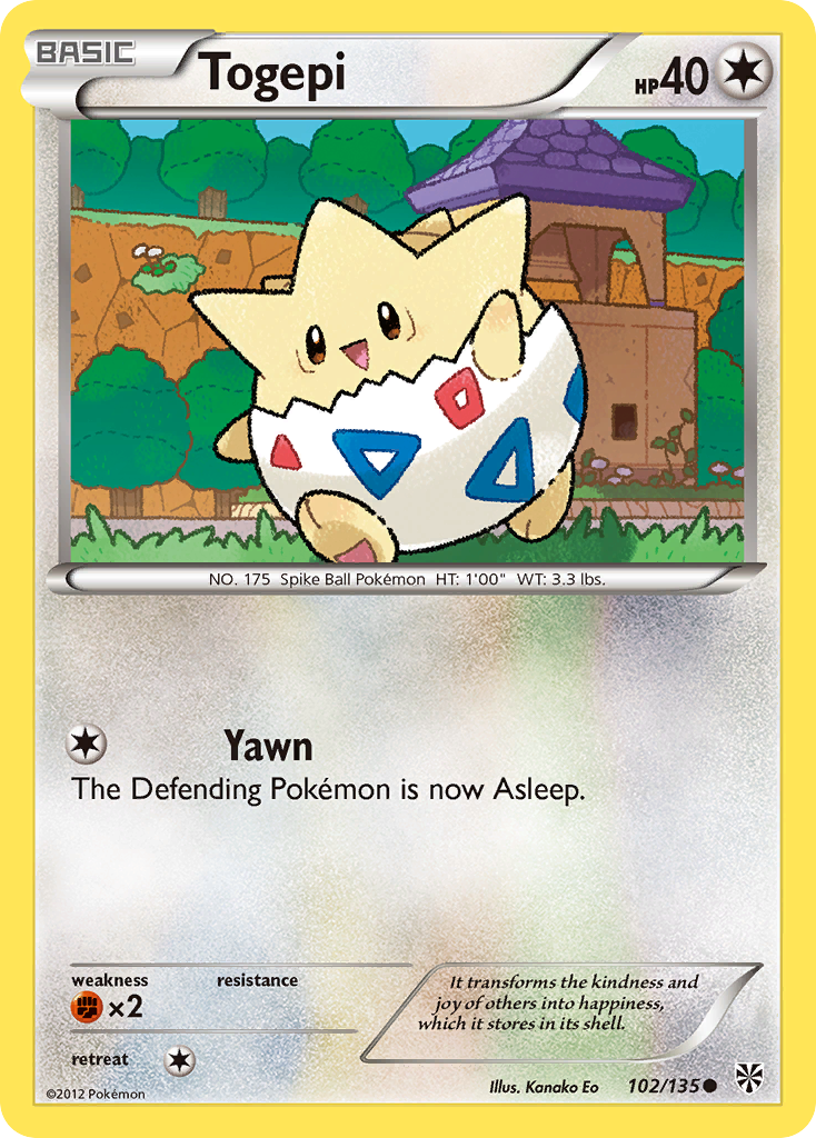 Togepi (102/135) [Black & White: Plasma Storm] | Dragon's Lair Comics and Fantasy Houston TX