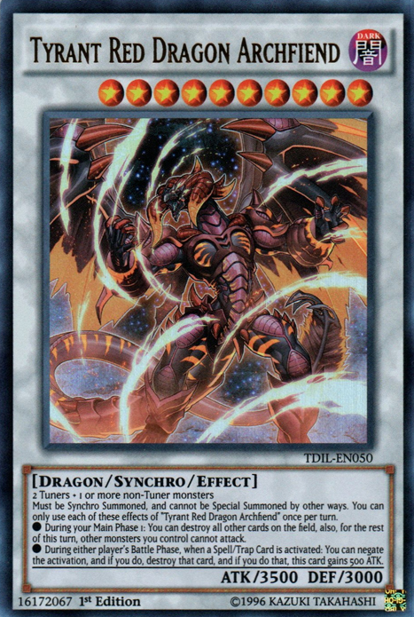 Tyrant Red Dragon Archfiend [TDIL-EN050] Ultra Rare | Dragon's Lair Comics and Fantasy Houston TX