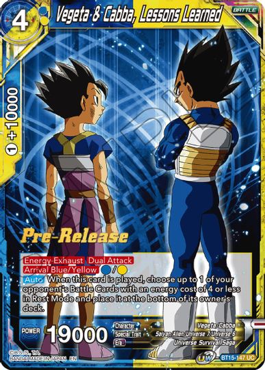 Vegeta & Cabba, Lessons Learned (BT15-147) [Saiyan Showdown Prerelease Promos] | Dragon's Lair Comics and Fantasy Houston TX