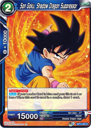 Son Goku, Shadow Dragon Suppressor (BT11-051) [Vermilion Bloodline] | Dragon's Lair Comics and Fantasy Houston TX