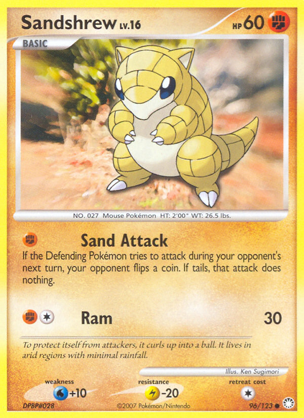 Sandshrew (96/123) [Diamond & Pearl: Mysterious Treasures] | Dragon's Lair Comics and Fantasy Houston TX