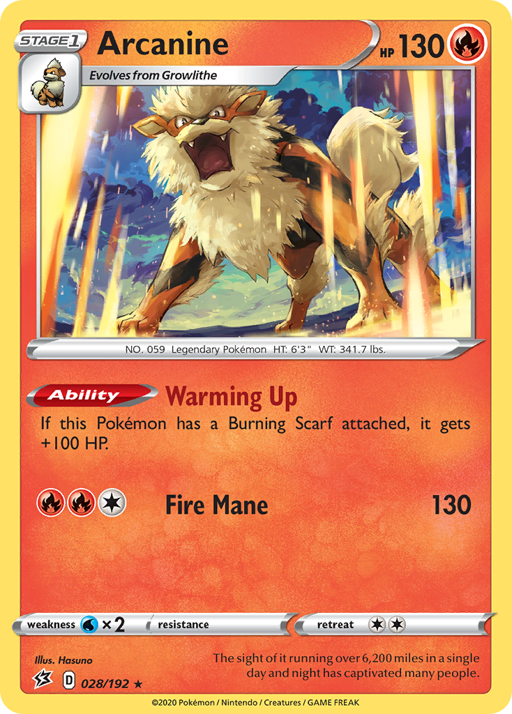 Arcanine (028/192) [Sword & Shield: Rebel Clash] | Dragon's Lair Comics and Fantasy Houston TX