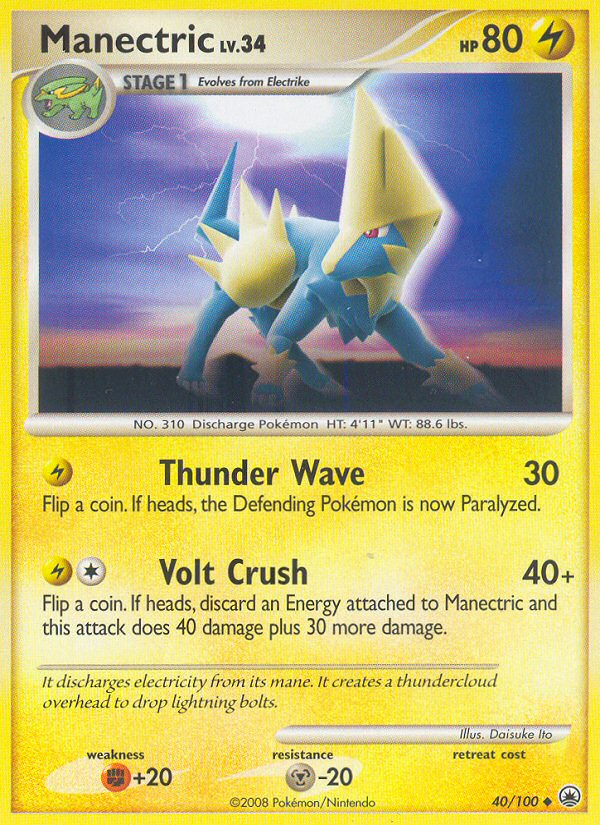 Manectric (40/100) [Diamond & Pearl: Majestic Dawn] | Dragon's Lair Comics and Fantasy Houston TX