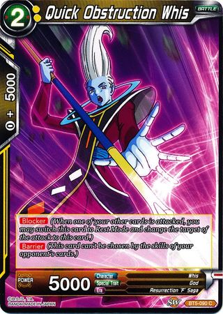 Quick Obstruction Whis (BT5-090) [Miraculous Revival] | Dragon's Lair Comics and Fantasy Houston TX