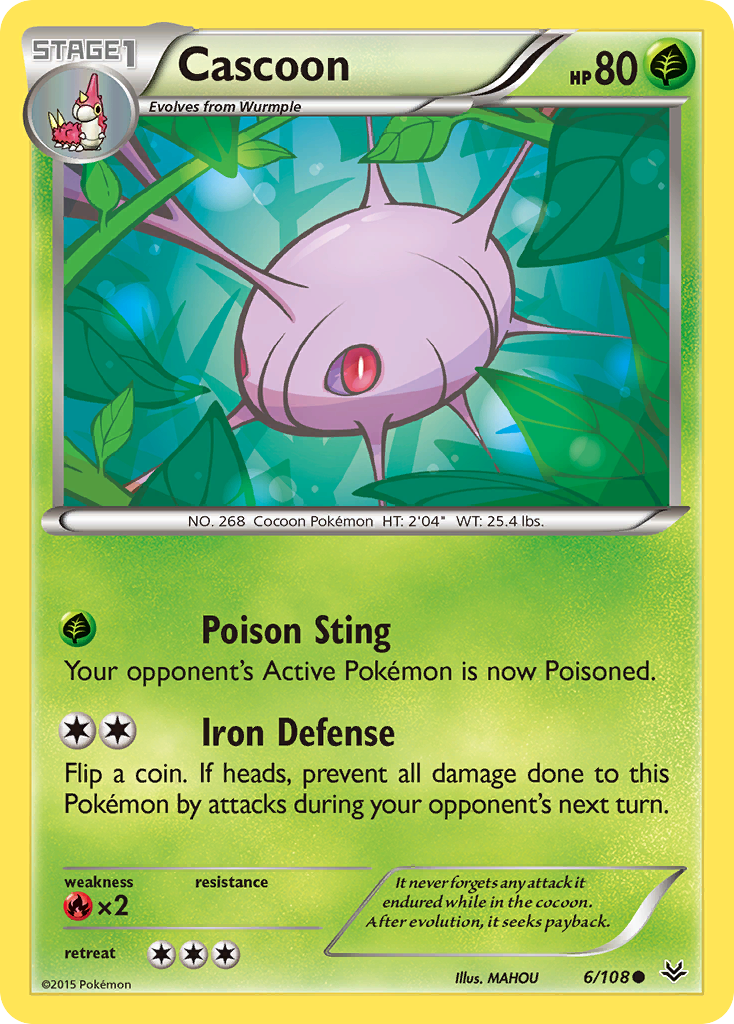 Cascoon (6/108) [XY: Roaring Skies] | Dragon's Lair Comics and Fantasy Houston TX